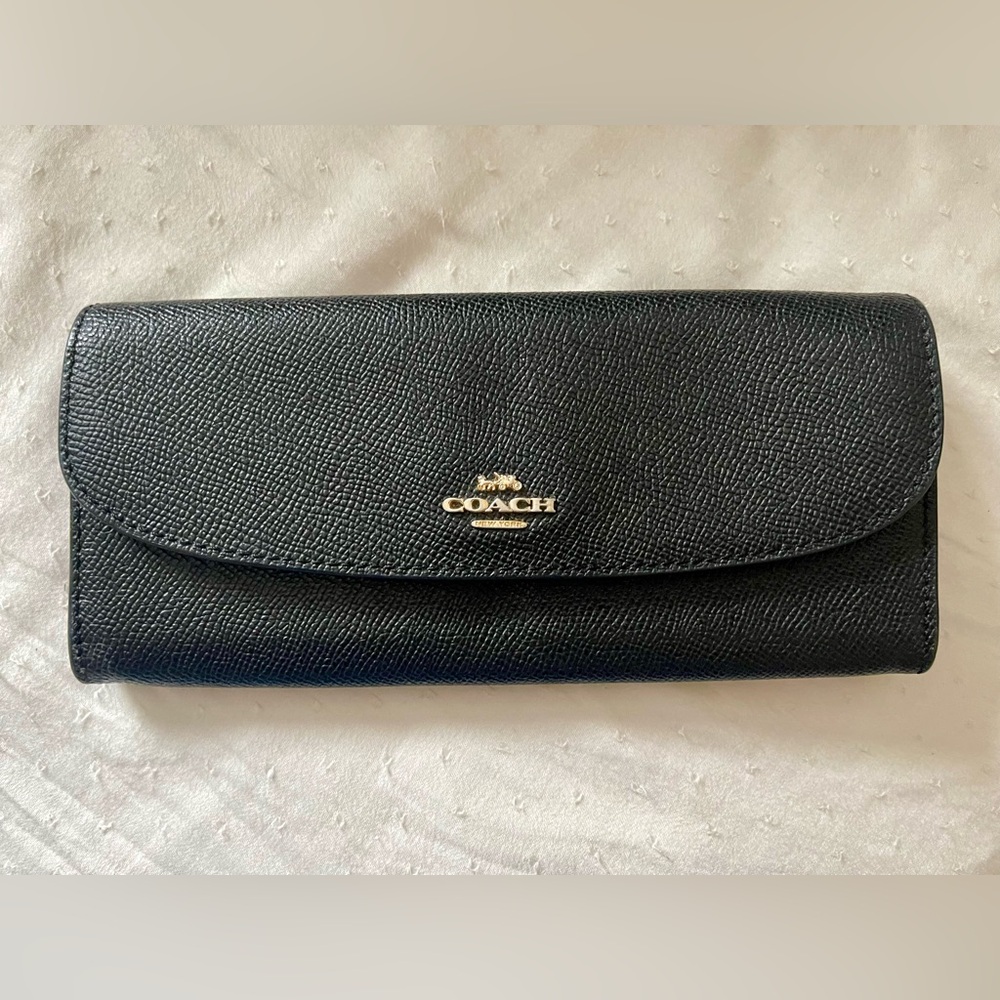 Coach Black Textured Leather Wallet